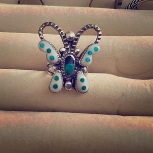 Turquoise and Mother of Pearl Ring